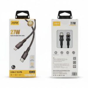 Aspor AC-22 27W Nylon Cable Type-C to Lightning 1 Meter