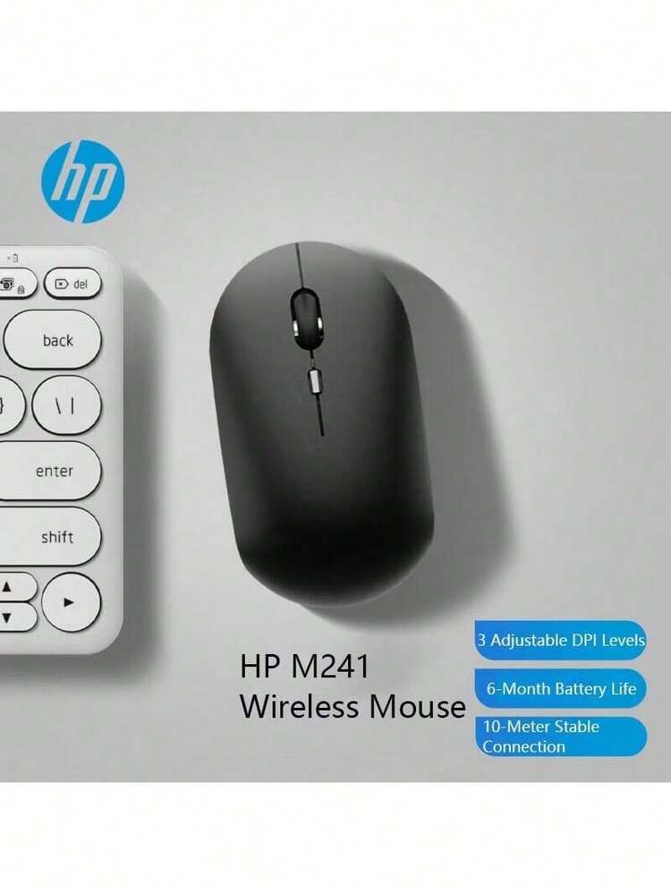 HP M241 Wireless Mouse, Dual Bluetooth & 2.4GHz, Silent Clicks 1600 DPI Black