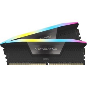CORSAIR VENGEANCE RGB 32GB (2x16GB) 5600MHz DDR5 C40 Desktop Memory Kit – Black (CMH32GX5M2B5600C40K)