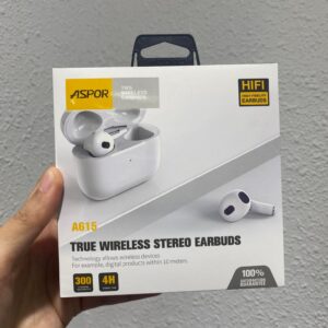 ASPOR A615 AirPods 3 with HIFI Surround Sound, Bluetooth 5.1, Wireless Charging
