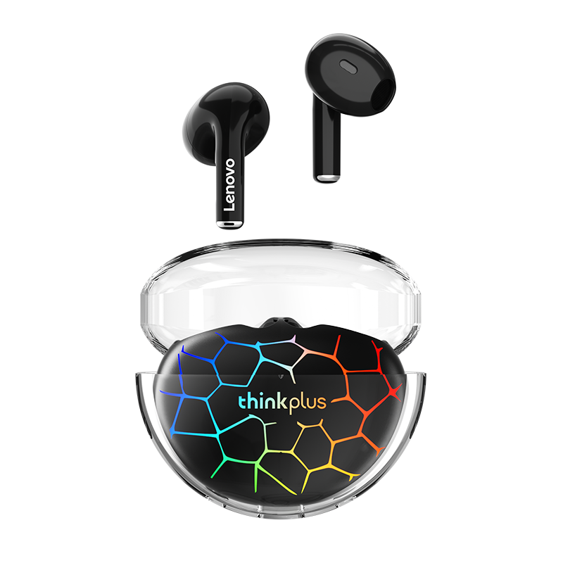 Lenovo LP80 Pro TWS Bluetooth Headphones – RGB, Low Latency, Wireless (Black/White)