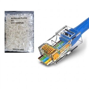 1000 Pcs CAT6 RJ45 Pass Through Network Cable Modular Plug Connector Open End