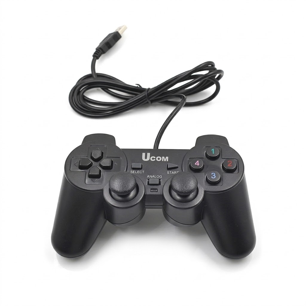 Ucom JoyStick Gamepad Kit For PC Wired USB 2.0 Black Gamepad Joystick Joypad Game Controller For PC Laptop Computer For Win7/8/10 XP