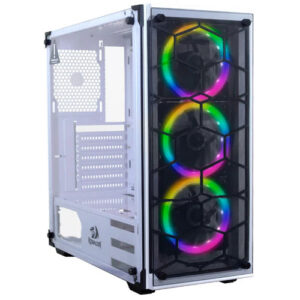 Redragon Wheel Jack Gc-606 White Game Case With 3 RGB Fan