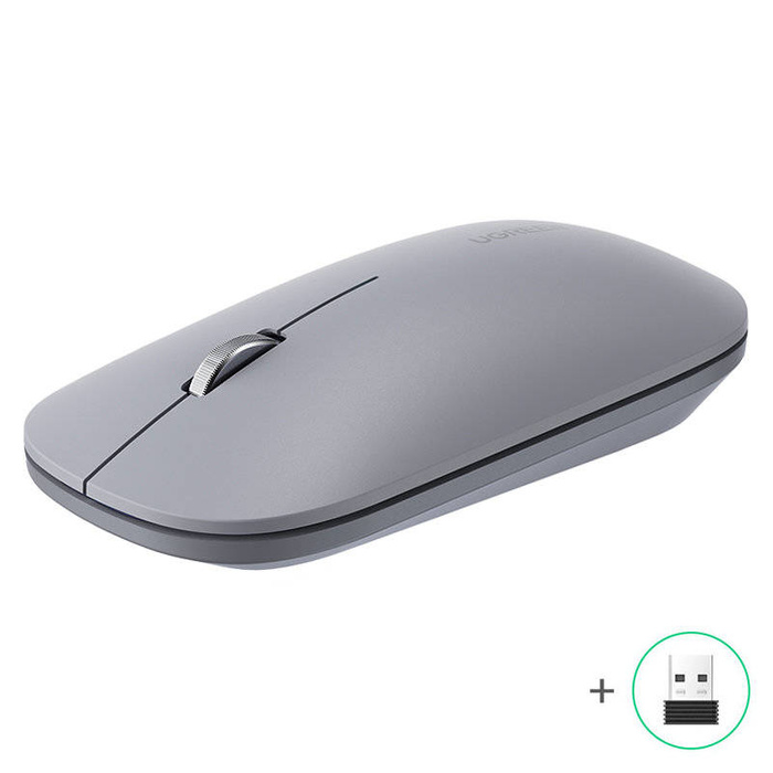 UGREEN MU001 2.4G & Bluetooth Dual-Mode, 4000DPI, Ergonomic Design, 3 Buttons Gray 45171