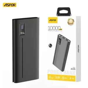 Aspor A335 10000mAh 22.5W PD + QC 3.0 LCD Display Power Bank
