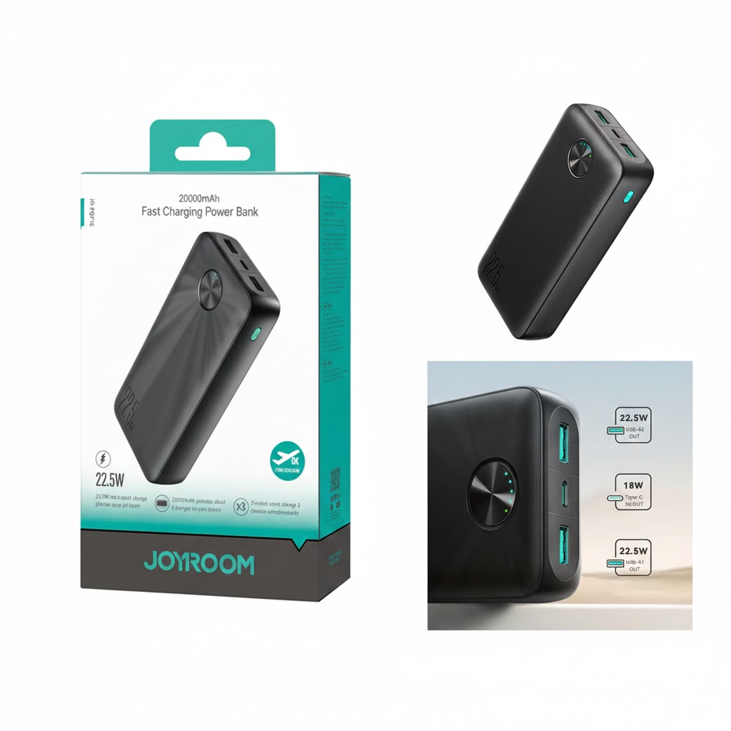 JOYROOM JR-PBF16 20000mAh 22.5W LED Fast Charging Power Bank Black