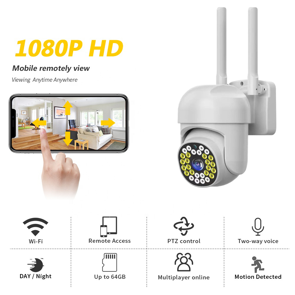 Wifi Camera HB66 2mp 1080p Outdoor CCtV Security Camera 4X Digital Zoom Wireless Ai Human Detection With icam365 App