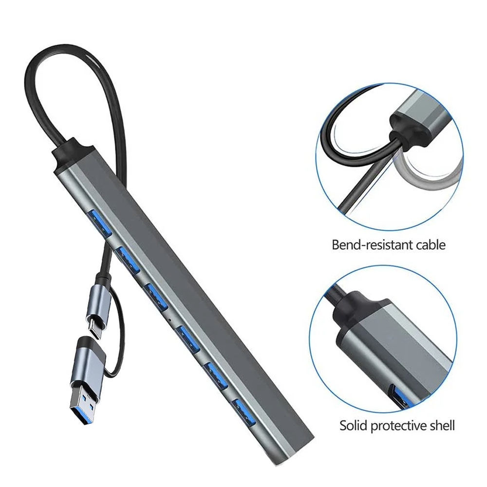 2IN1 7 PORT USB 3.0 AND 2.0 USB C