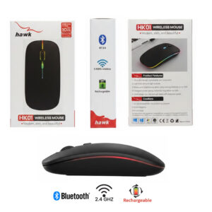 Hawk HK01 Bluetooth Dual-Mode Rechargeable RGB Silent Click Mouse