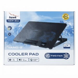 HAWK 211 laptop 2 Fan cooling Pad Ergonomic Cooling Pad with Adjustable Height (Black)