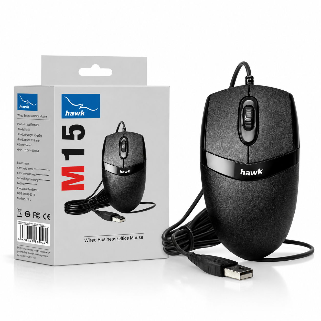 Hawk M15 Wired business office Mouse