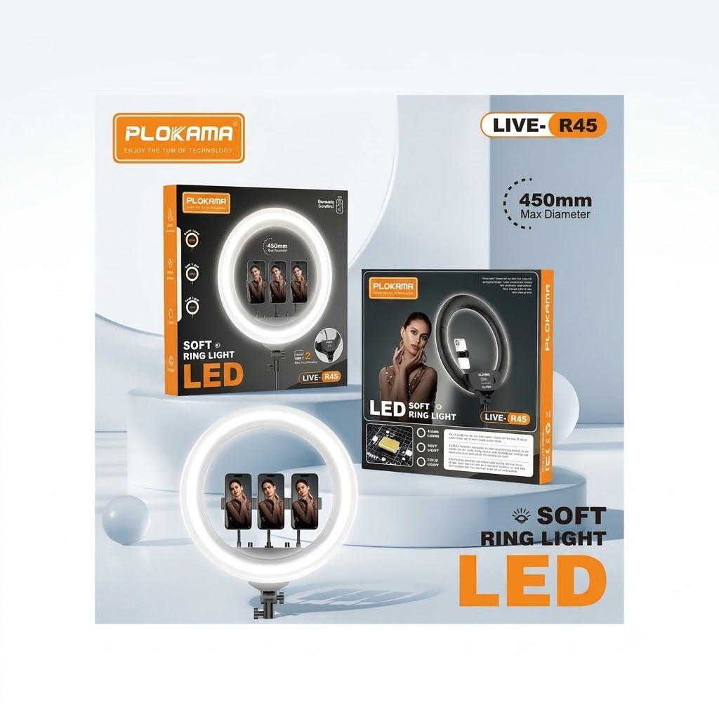 Plokama LIVE-R45 Pro 18-Inch 45cm RGB LED Ring Light