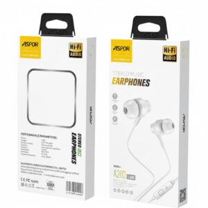 Aspor A202 DC 3.5mm Earphone Smart Surround Mic + Pause Button 1.2m Earphone