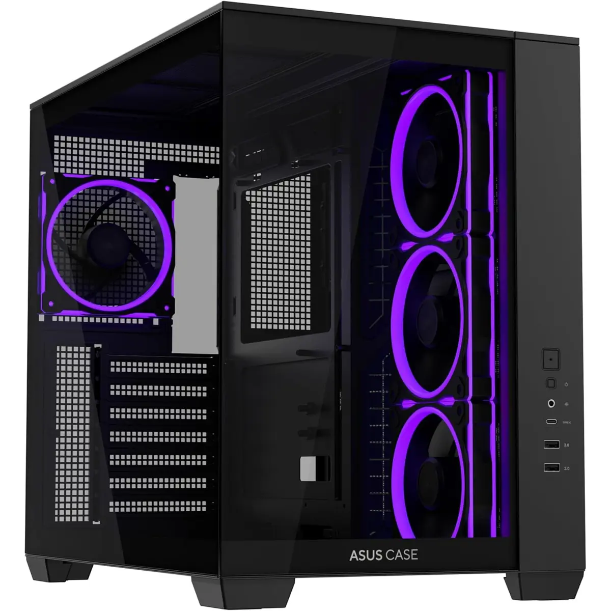 Asus A32 Plus TG ARGB Black Mid-Tower ATX Case – Tempered Glass,