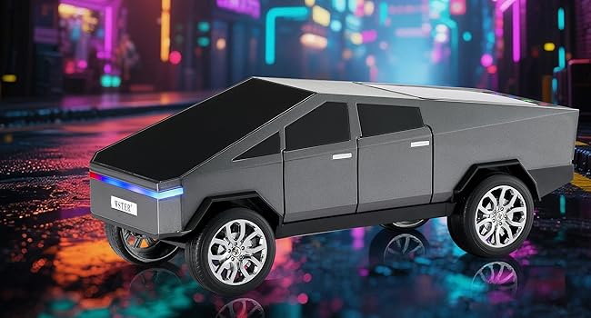 Cyber Truck WS-580 Bluetooth Speaker with Display Screen HD Sound TWS Pairing FM Radio,Built-in Microphone Hands-Free Calling, LED Party Light