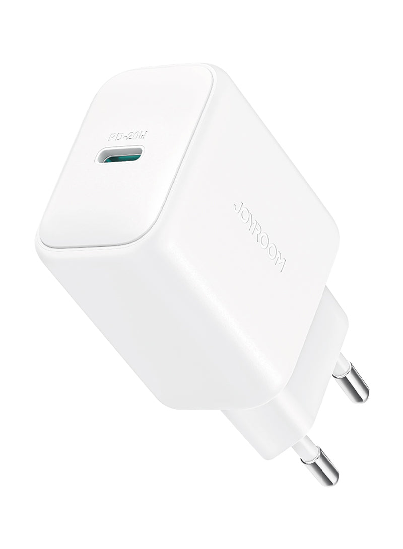 JOYROOM JR-TCF20 PD20W Charger-White (EU)+C to C Cable 1m-White