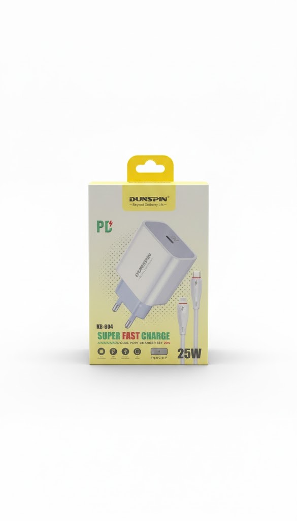 DUNSPIN KB-604 25W SUPER FAST CHARGE with IP TO C CABLE
