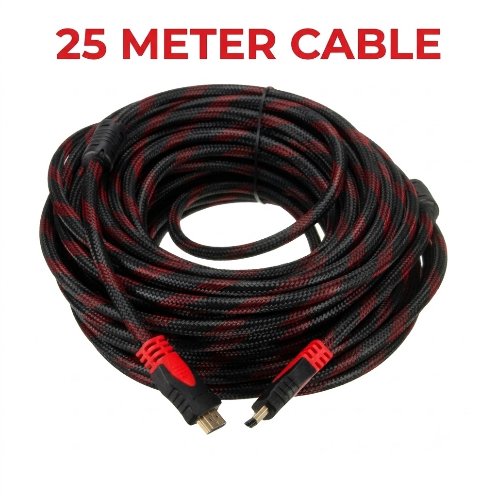 HDMI Cable CCS with Mesh Round 25 Meter