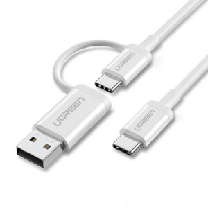 UGREEN US264 Usb-C To Usb-C + Usb-A Cable 1M White 40934