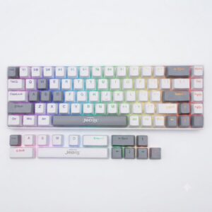 JEDEL KL141 68-Key RGB Mechanical Gaming Keyboard ( Can make full white keyboard  and grey extra keys in the box)