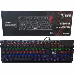VSP VM01-R Gaming Mechanical 104 Keys Keyboard (FREE 6 RED Switches)
