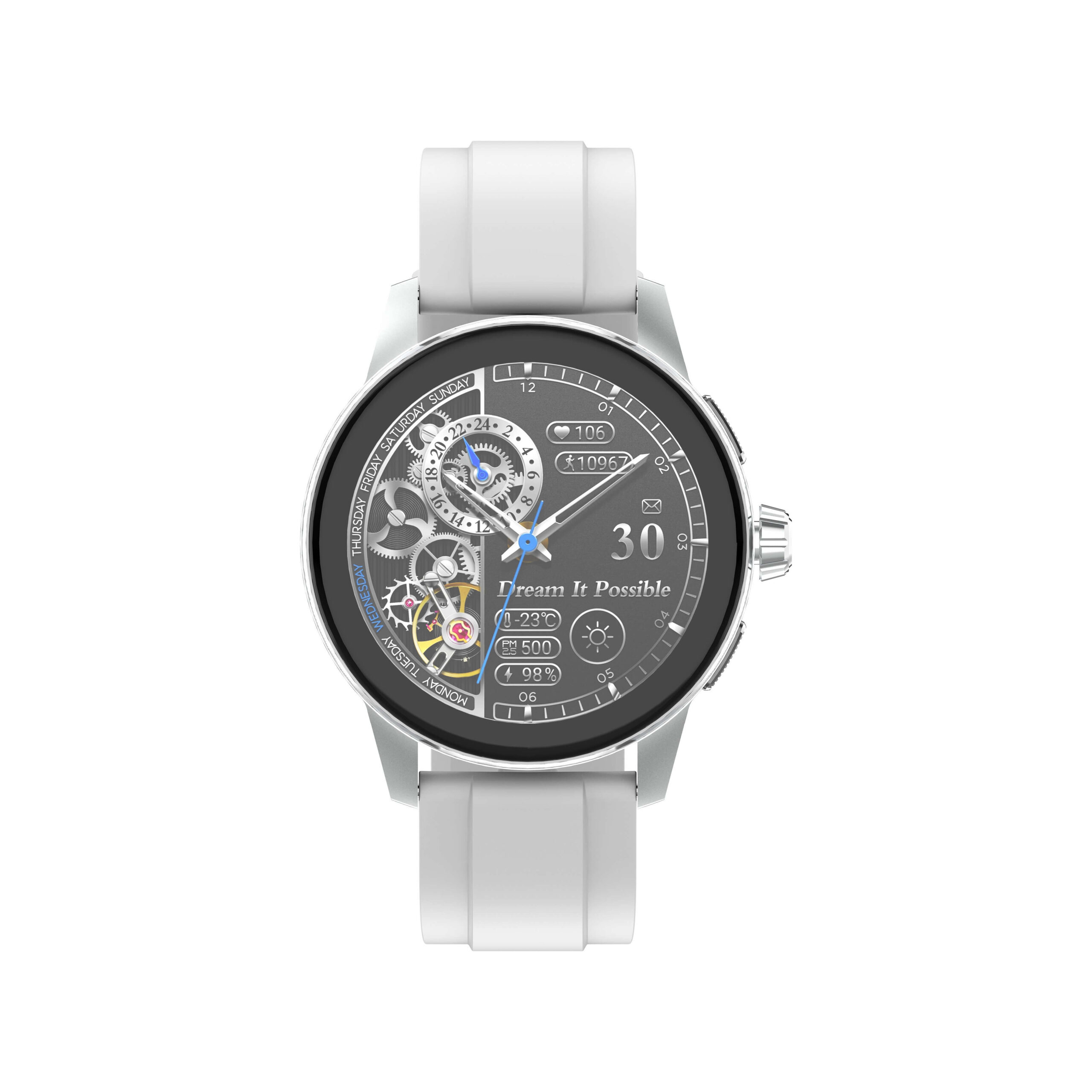 LDNIO SW05 Life & Health Assistant Smartwatch – Circular Display with Magnetic Wireless Charging Silver