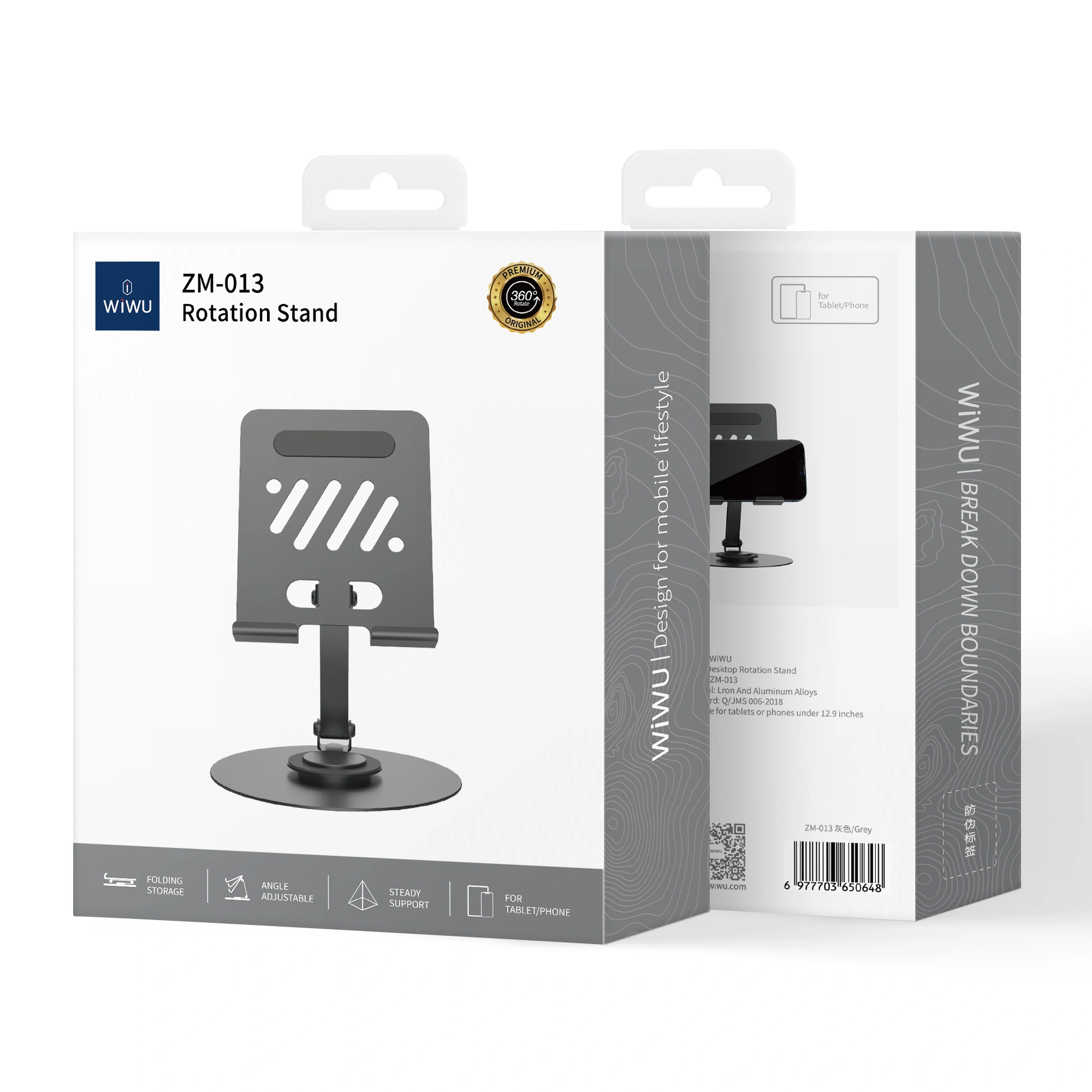 WIWU ZM‐013 Desktop Rotation Stand for Mobile and Tablet below 12.9 inc