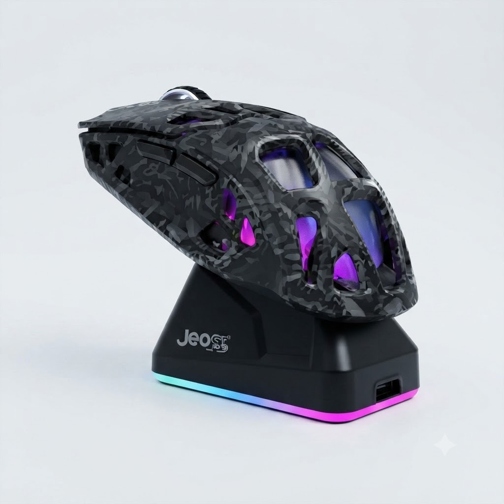 JEDEL GWH111 Triple-Mode RGB Gaming Mouse with Charging Doc