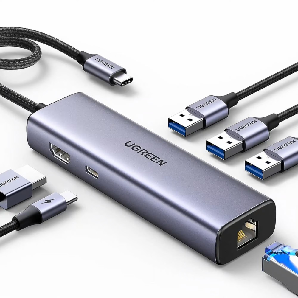 UGREEN CM512 USB-C 6-in-1 Multifunction Adapter with 4K HDMI & Ethernet 15598
