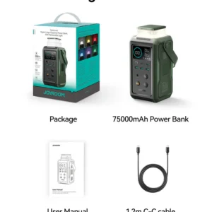 JOYROOM JR-PBF10 75000mAh 100W Power Bank With Retractable Light