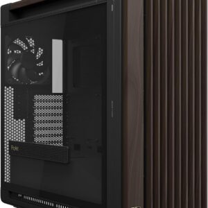 ASUS ProArt PA602 Wood Edition Modern Black E-ATX PC Case with Tempered Glass,Front Panel IR dust Indicator, Power Lock,