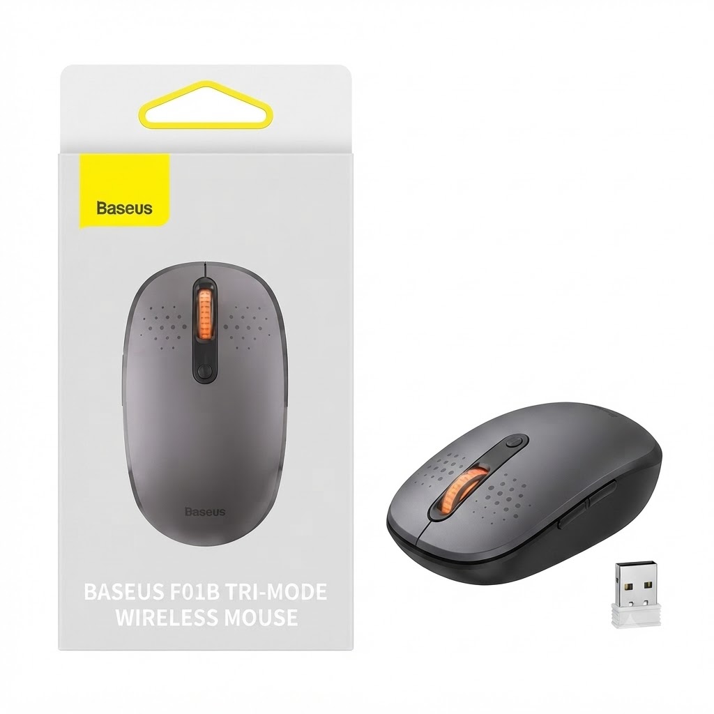 Baseus F01B Tri-Mode Wireless Mouse Frosted Gray B01055503833-00