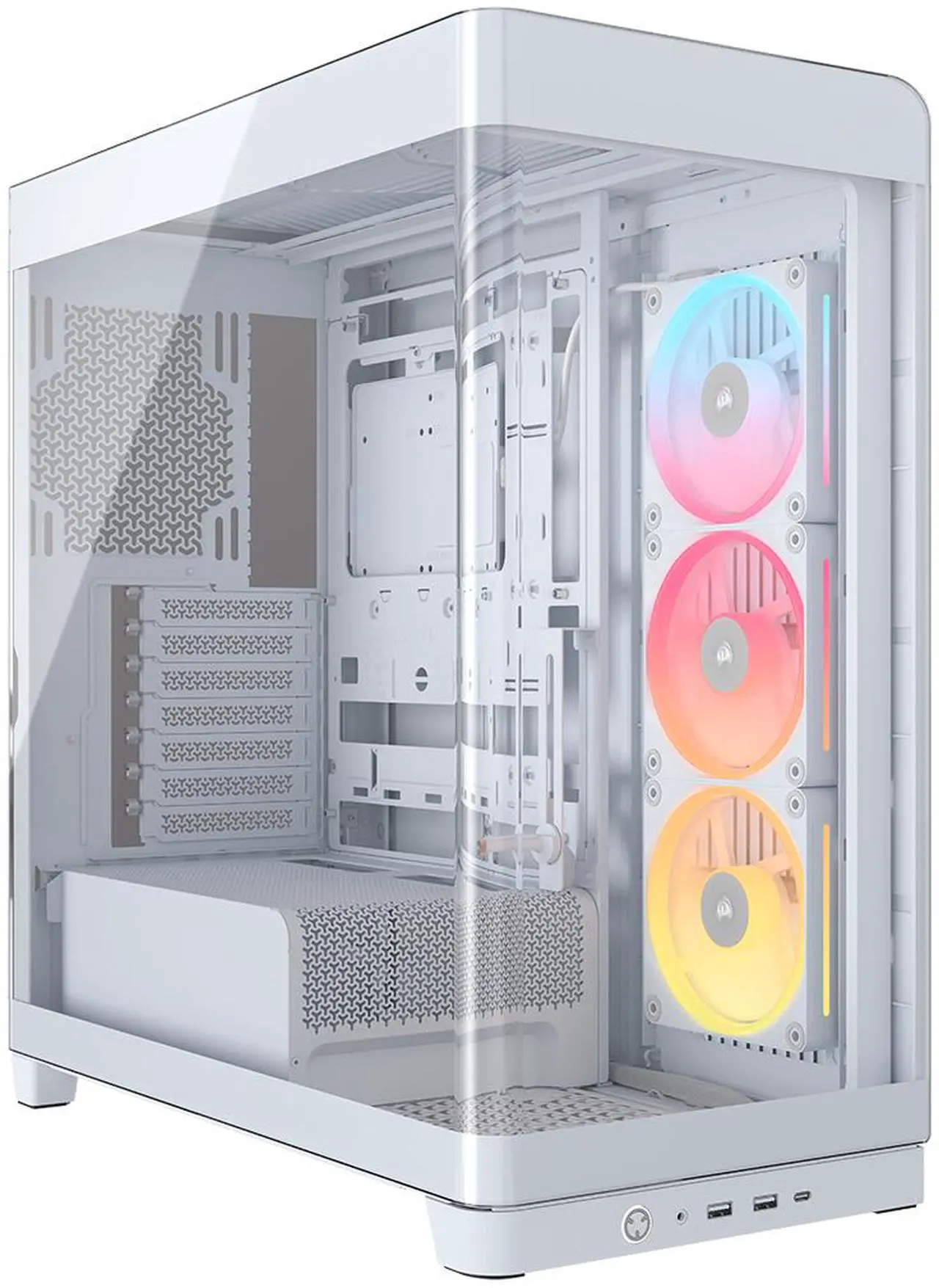FRAME 4500X LX-R RGB iCUE LINK Panoramic Glass Mid-Tower PC Case – White