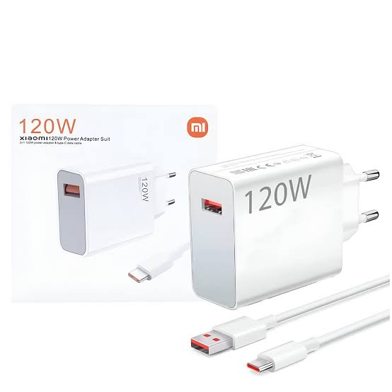 Xiaomi 120w Eu Plug Qc3.0 Fast Quick Wall Charger With usb A To C Cable