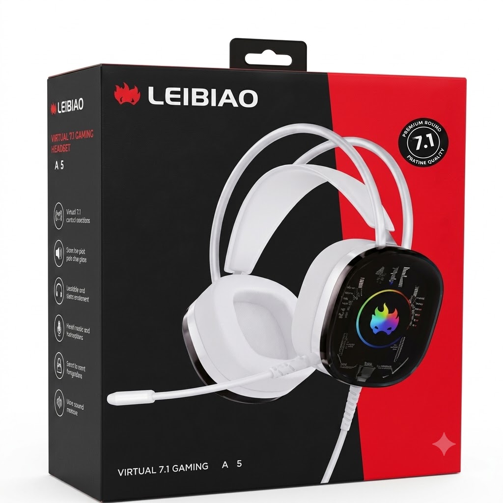 LEIBIAO A5 Crystal RGB Gaming Headphones