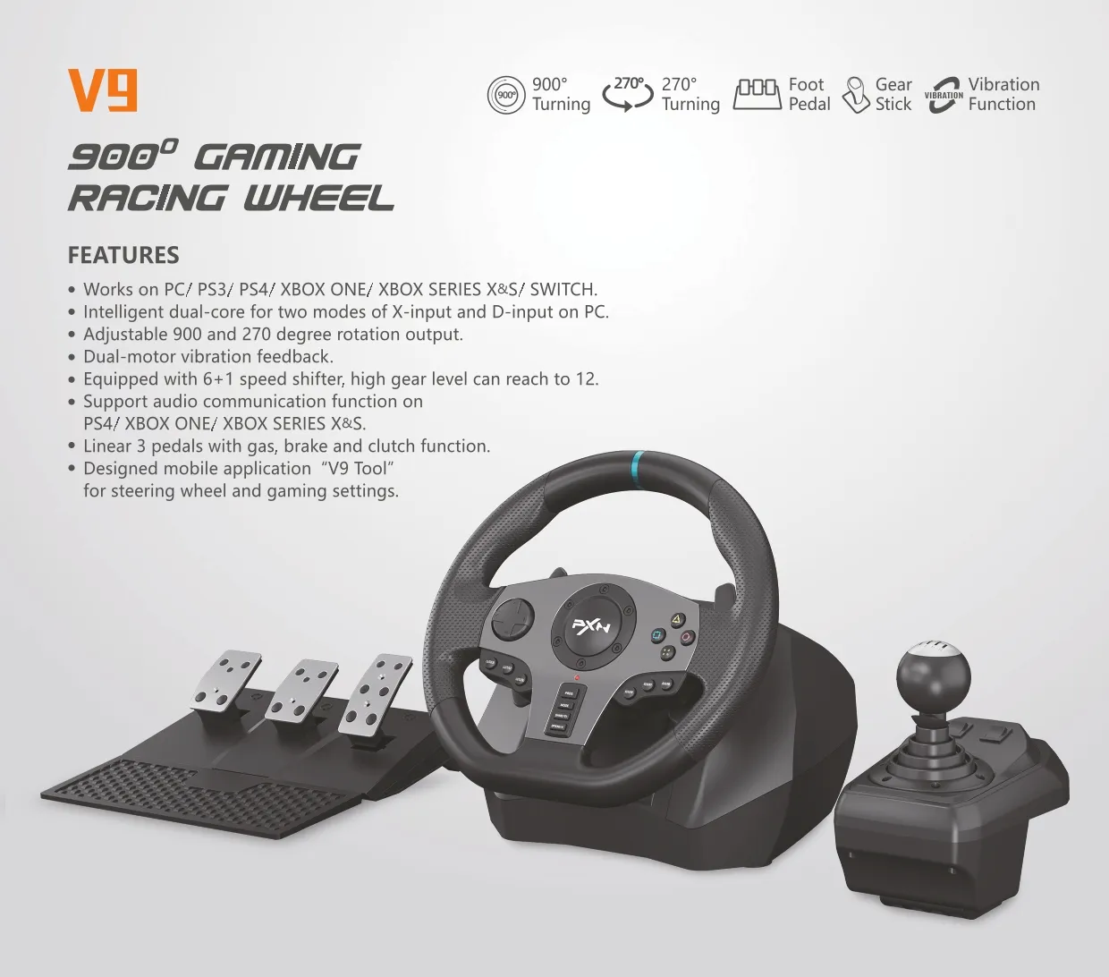PXN V9 Gamming Racing Wheel