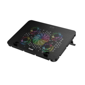 HAWK 069 laptop 5 Fan cooling Pad Ergonomic Cooling Pad with Adjustable Height  (Black)