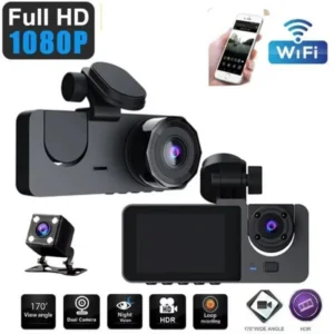 Y15 3-channels Wifi Dash Cam 1080p Hd Night Vision Reverse Camera With Parking Monitor