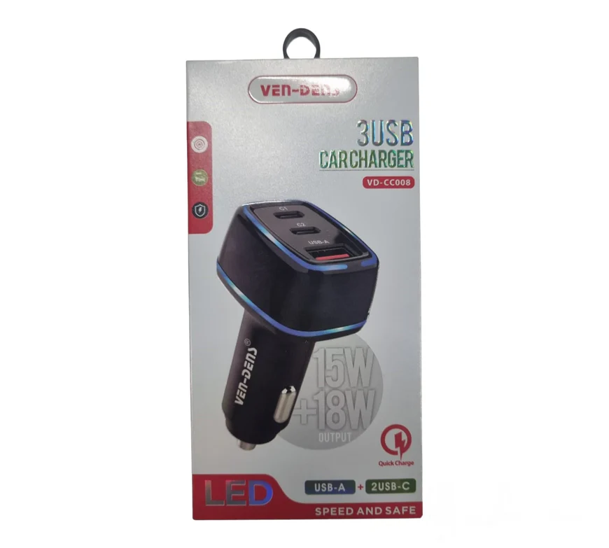 VEN DENS VD-CC008 3 PORT 15W 18W 2C & 1A