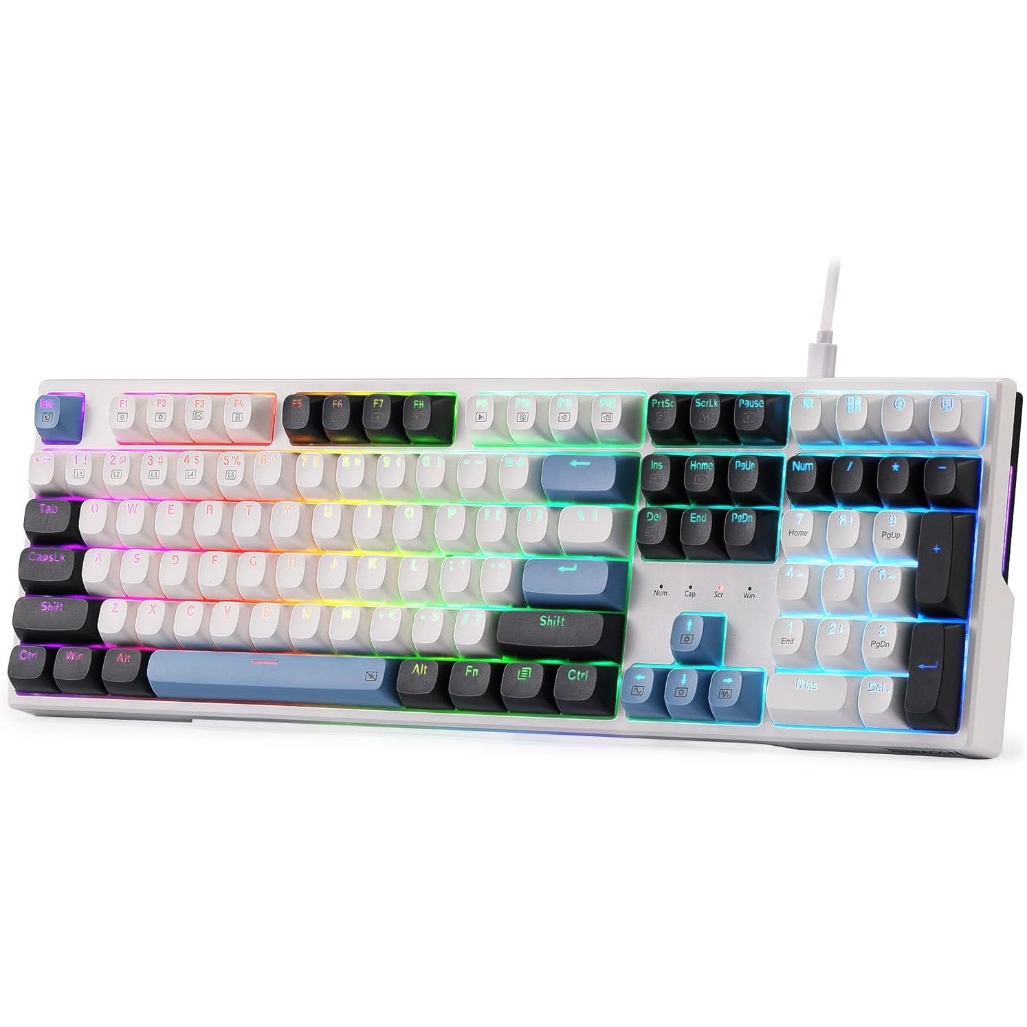 Redragon K668 TRUNDLE Gaming Keyboard With Hot Swappable Red Switches (WGB)
