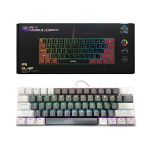 JEDEL KL69 RGB 61 Keys Mechanical Rainbow Lighting Gaming Keyboard All Keys Anti-ghost Type C Interface