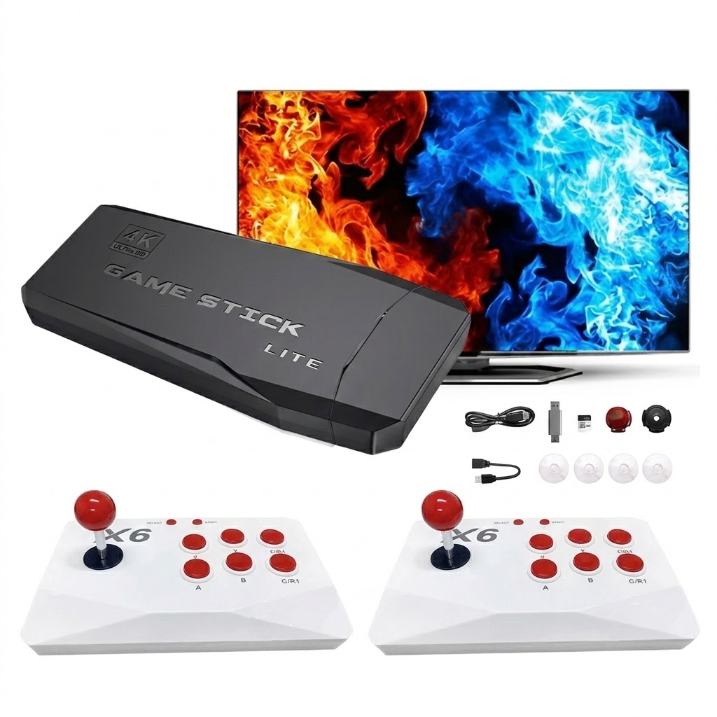 X6 Game Stick 8K Console 64GB with Dual 2.4G Wireless Controllers 20000+ Games - Image 2