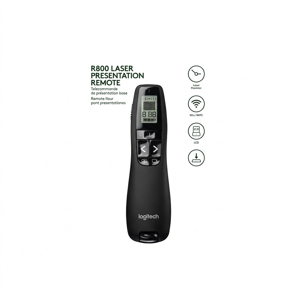 Logitech R800 Wireless Presenter (green laser pointer) - Image 2