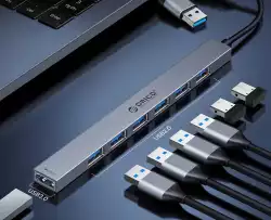 ORICO YSA2-U3 2-IN-7 USB-C & USB 3.0 TO 7-Port USB Hub 3.0*1, 2.0*6 - Image 2