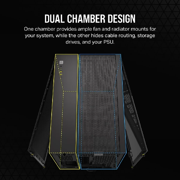 2500D AIRFLOW Mid-Tower Dual Chamber PC Case