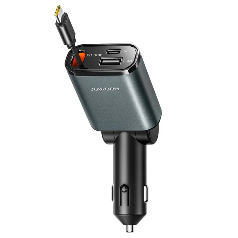JOYROOM CCL07 60W Car Charger 3 in 1 with Built-In Retractable Type-C Cable Fast Charging for Multiple Devices - Image 2