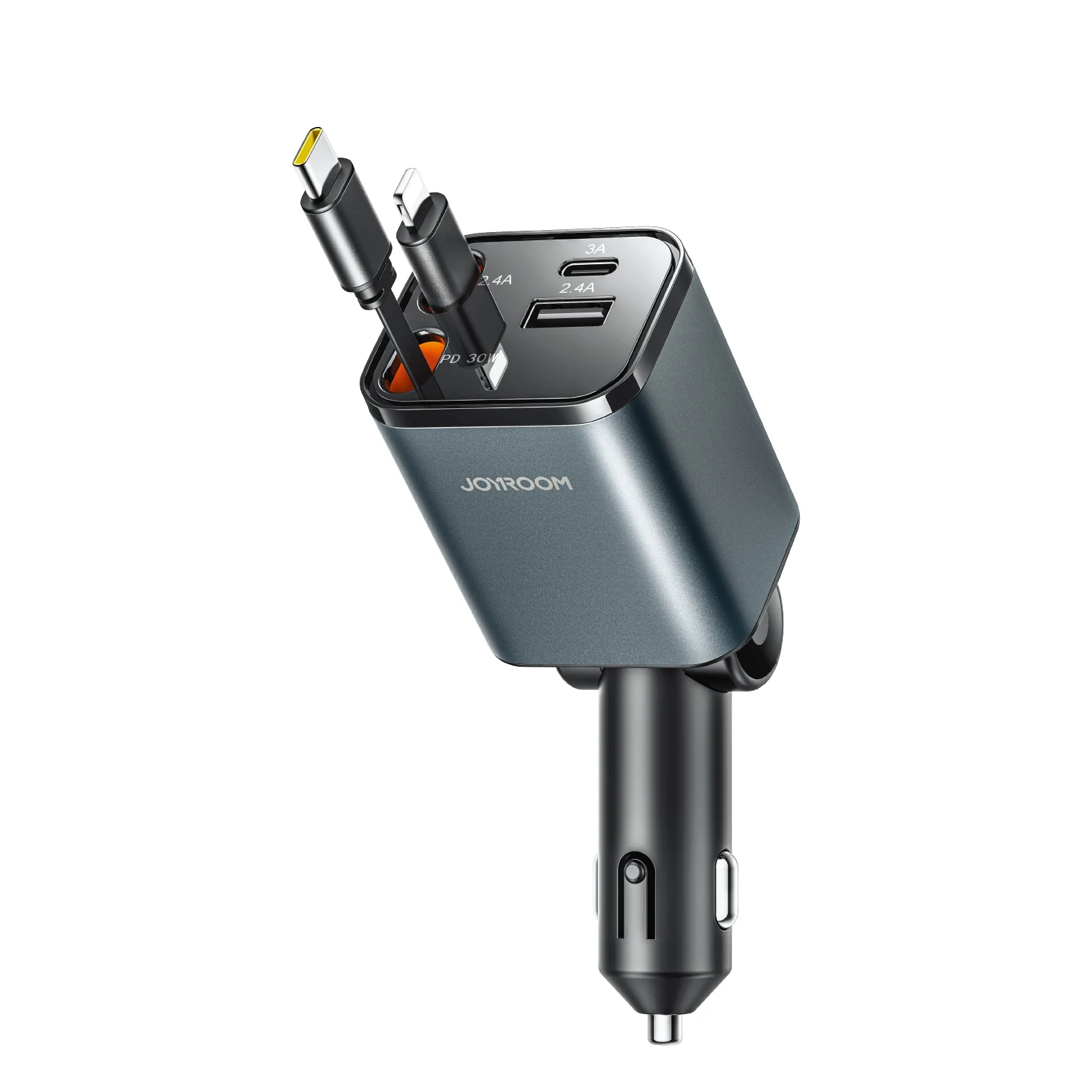 JOYROOM JR-CCL05 30W 4-in-1 Retractable Cable Car Charger - Image 2