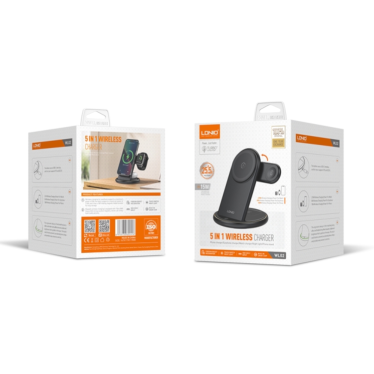 LDNIO WL02 5-in-1 Desktop Wireless Charging Station - Image 2
