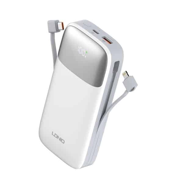 LDNIO PQ20 20000mAh 22.5W USB-C Fast Charging Power Banks smart LED Display Built-in Charging Cable Power Bank - Image 2